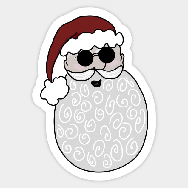 Badass santa with glasses Sticker by GribouilleTherapie